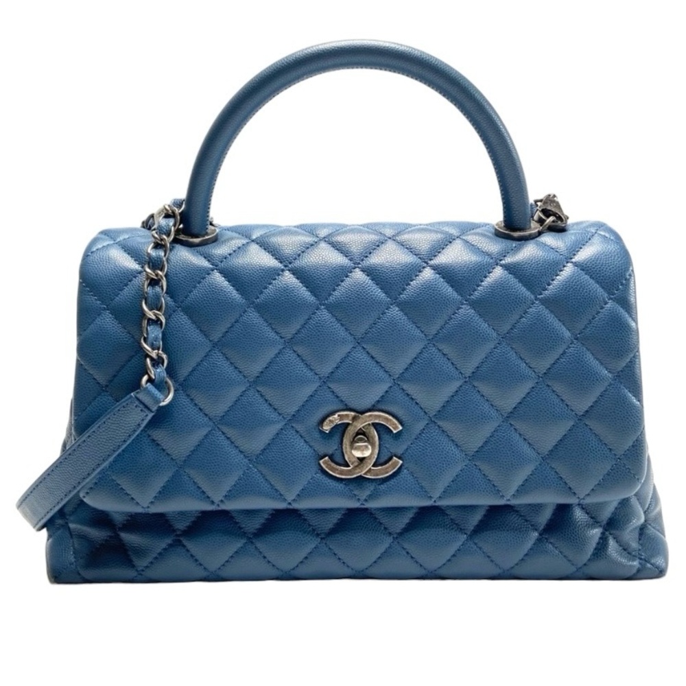 Chanel Medium Coco Caviar Top Handle Flap Bag